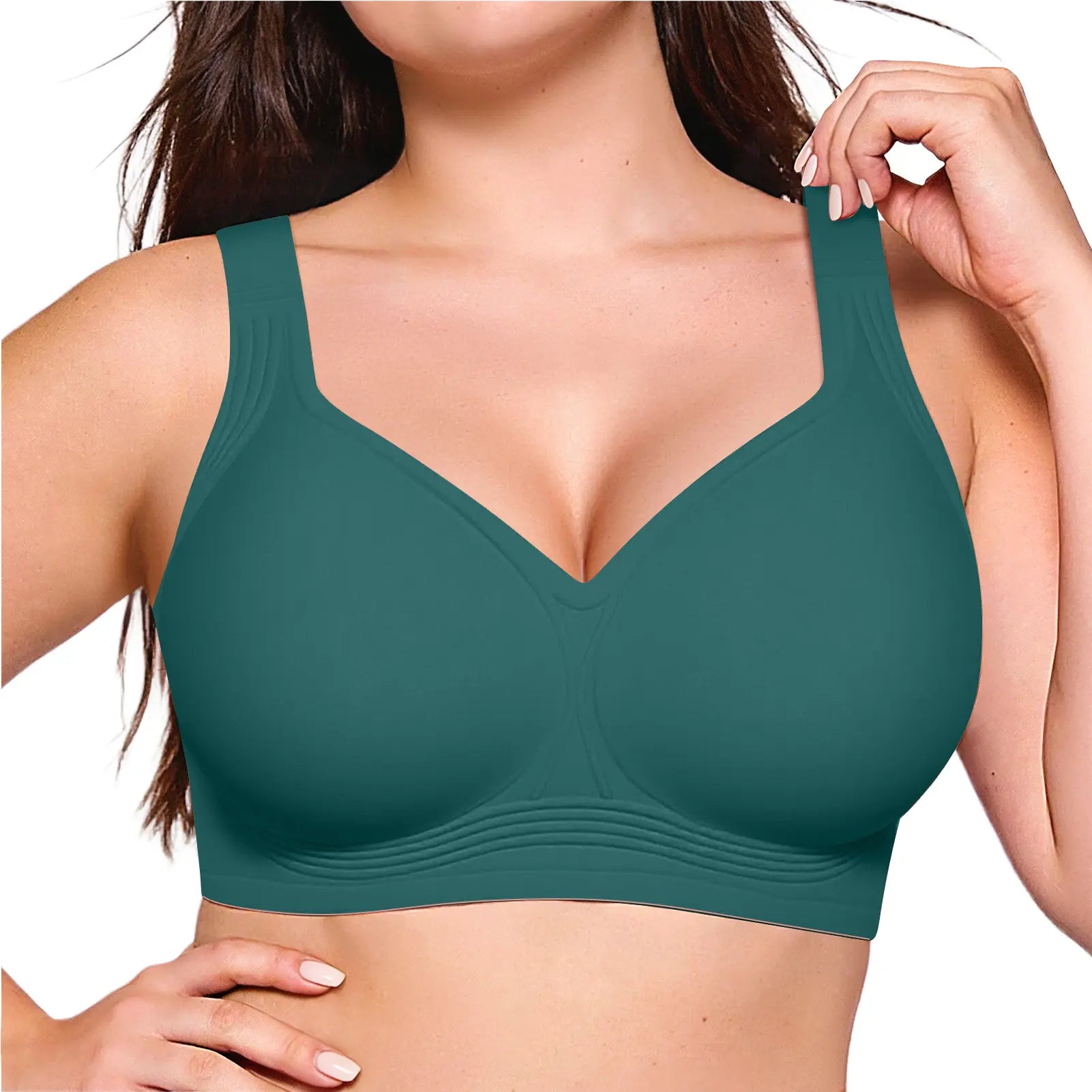 OEAK Womens Jelly Bras Full Coverage Wireless Supportive Bra Push up plus Size Comfort Soft No Underwire Seamless Comfortable Wireless T-Shirt Everyday Bras Wings
