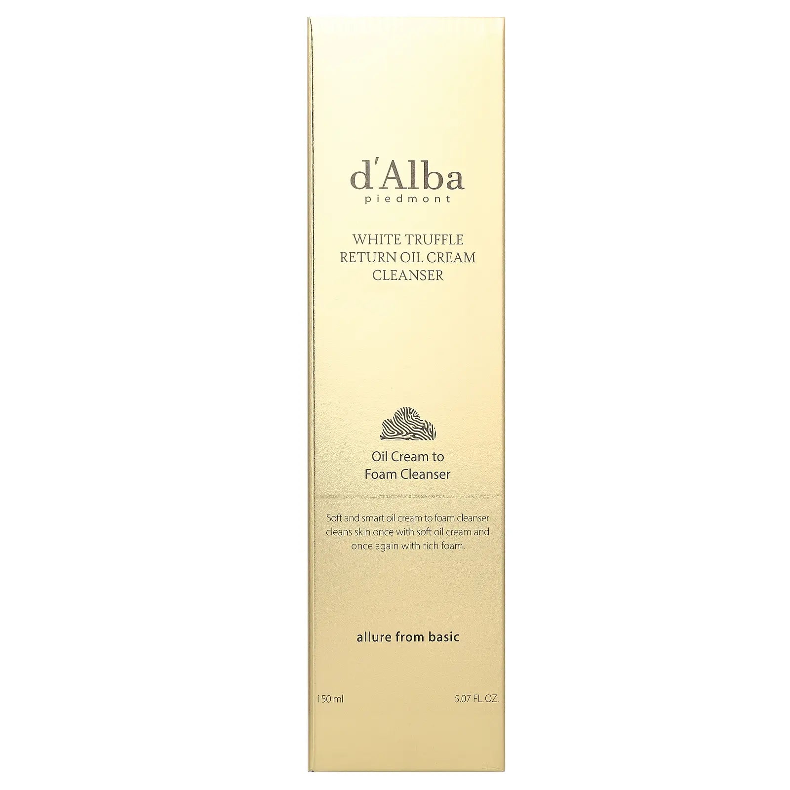 D'Alba White Truffle Return Oil Cream Cleanser, 5.07 Fl Oz (150 Ml)