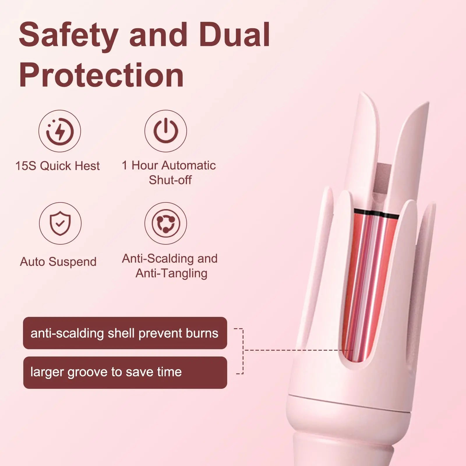 Fully Automatic Curling Stick Lazy Curling Tool Electric Rotary Curler Large Curling without Damaging Hair 32Mm Large Curling Tool for Comfortable Hair Care