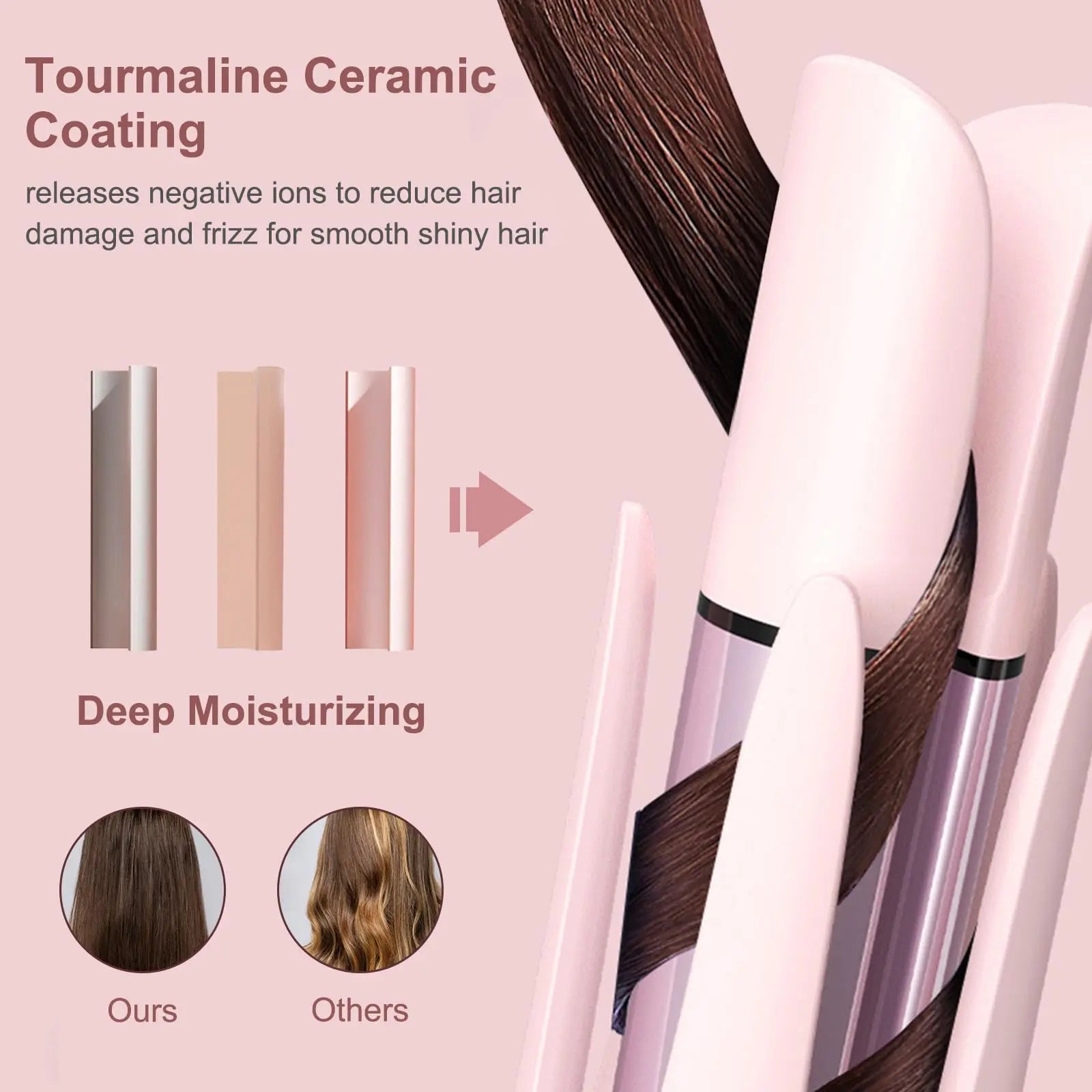 Fully Automatic Curling Stick Lazy Curling Tool Electric Rotary Curler Large Curling without Damaging Hair 32Mm Large Curling Tool for Comfortable Hair Care