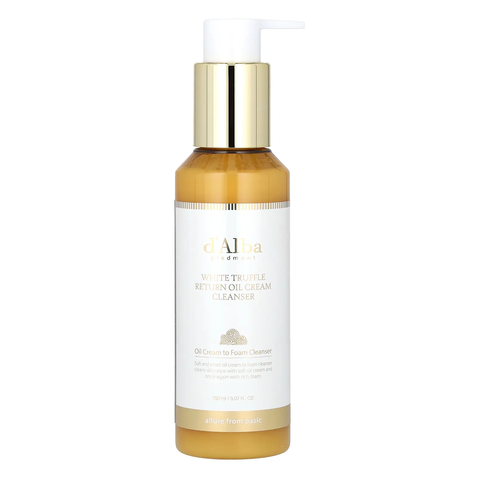 D'Alba White Truffle Return Oil Cream Cleanser, 5.07 Fl Oz (150 Ml)
